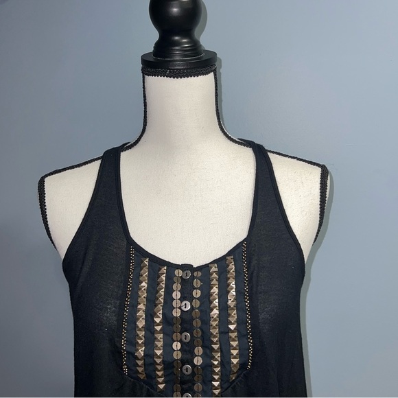 *Roxy- Black and gold tank top - Picture 2 of 6